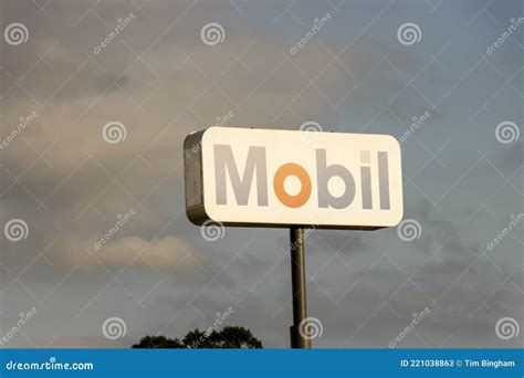 Mobil Gas Station Sign Editorial Stock Photo Image Of Cast 221038863