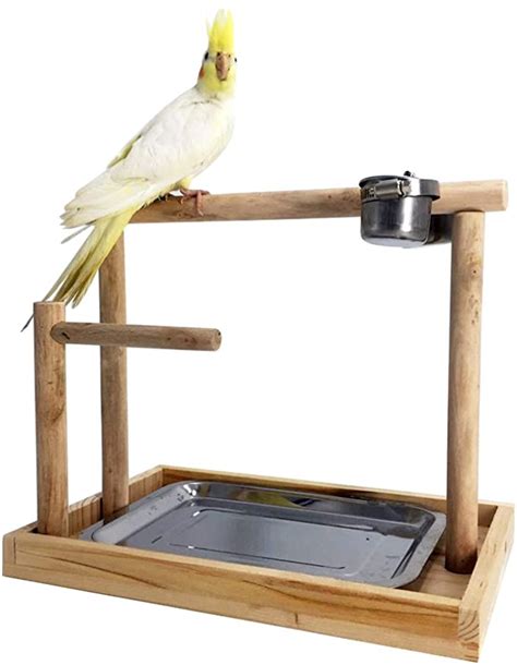 Borangs Parrot Playstand Bird Playground Wood Perch Gym Training Stand