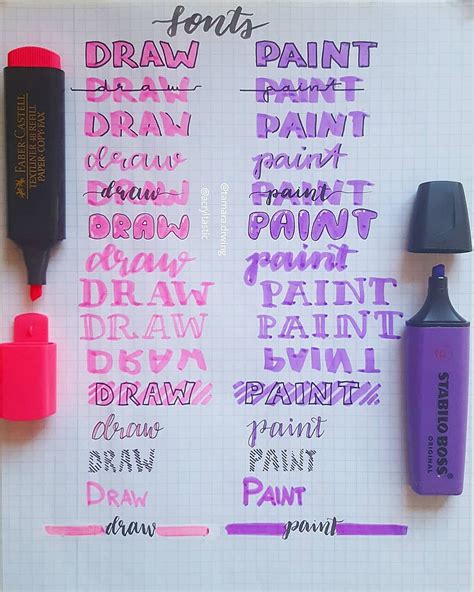 Different Fonts With Highlighter Font Fonts Textmarker Lettering