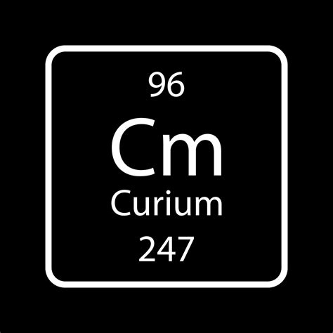 Curium Symbol Chemical Element Of The Periodic Table Vector Illustration 12066845 Vector Art