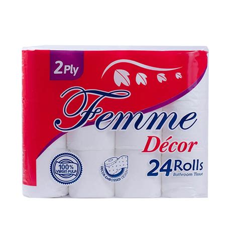 Femme Décor 2 Ply Bathroom Tissue 24 Rolls