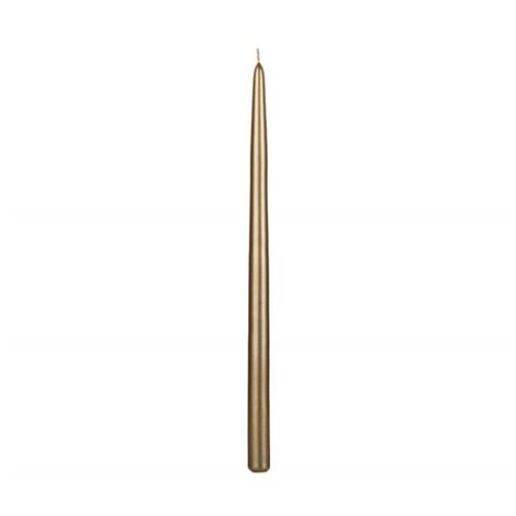 15 Inch Metallic Gold Taper Candle
