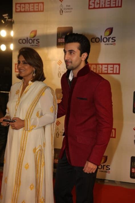 ranbir kapoor with mother neetu singh at 18th annual colors screen awards at mmrda grounds in