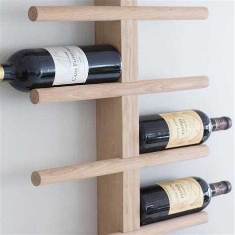 Ckb Ltd Wooden Raw Oak Wine Rack Wall Mounted 22 Bottle