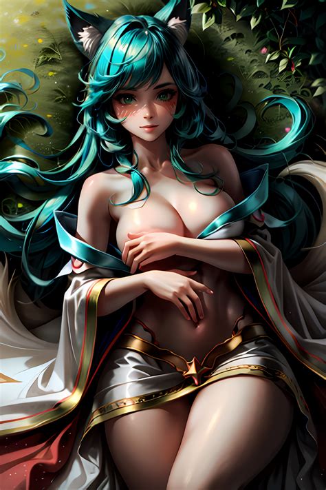 Rule 34 9 Tails Ahri Ai Generated Big Breasts Breast Hold Breasts Fox Ears League Of Legends