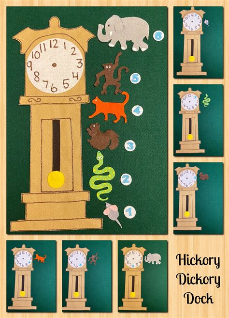 Hickory Dickory Dock Felt Set Felt Board Story Felt Set Circle Time Preschool Stories