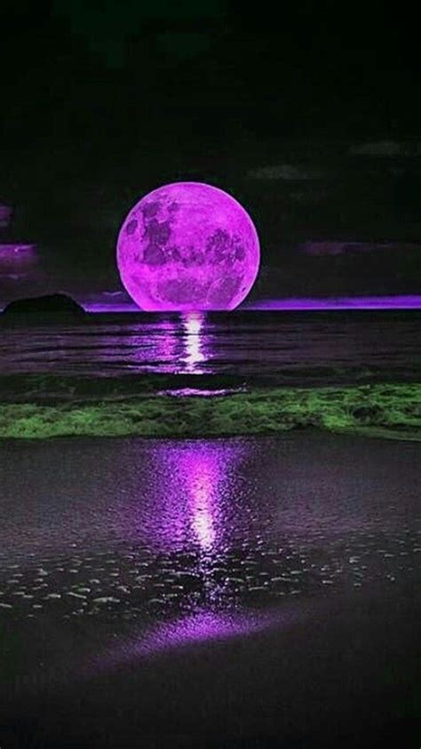 Purple Full Moon So In Love With The Moon♡ Sunset Wallpaper