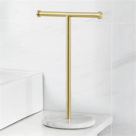 kes gold hand towel holder stand marble towel rack brushed brass