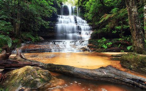 Junction Falls South Lawson Blue Mountains Australia Waterfall Hd