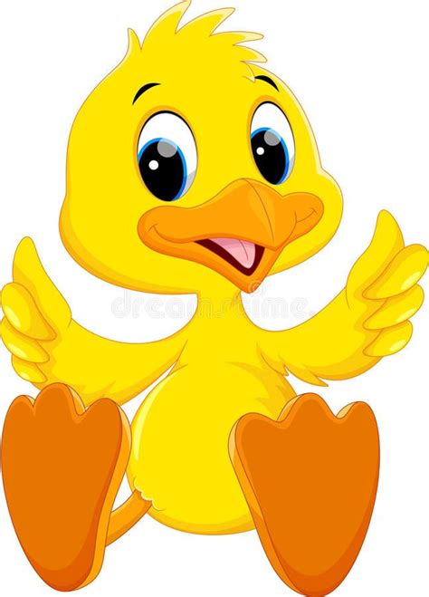 Cute Baby Duck Cartoon Thumb Vector Illustration Duck Cartoon Baby