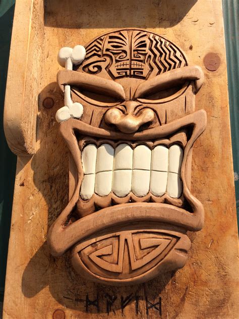 Tiki Face Inspired By Marcosmachina Completed Tiki Faces Tiki Tiki Statues