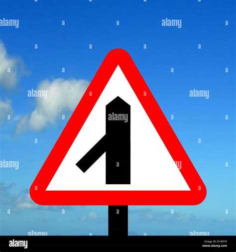 Merging Traffic Sign Hi Res Stock Photography And Images Alamy