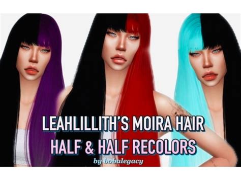 The Sims Resource Leahlilliths Moiira Hair Recolor Halfandhalf