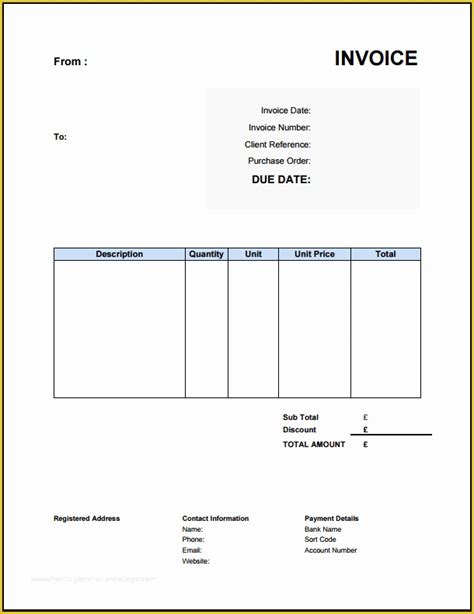 Builders Invoice Template Free Download Of Free Invoice Template Uk Use