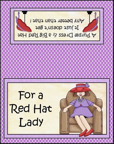 Red Hat Ladies Poems Red Hat Ladies Mandm Candy Topper