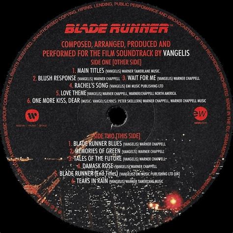 Film Music Site Français Blade Runner Bande Originale Vangelis Warner Music 2015