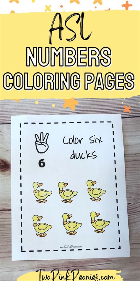 ASL (American Sign Language) Numbers Coloring Pages