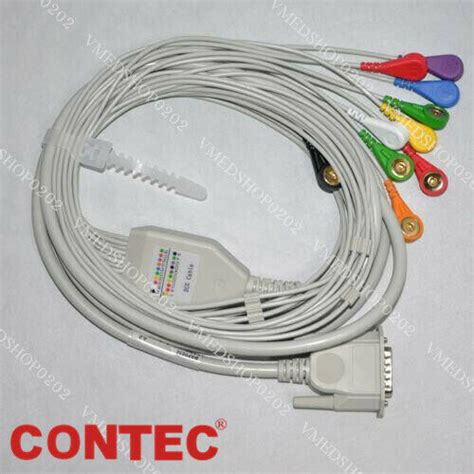 Ecg Ekg Cable 12 Lead Wire Gilding Snap Db15 For Ecg100g300g
