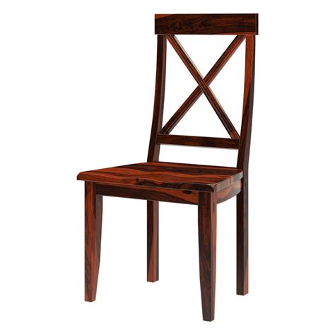 The rich dark oak finish and purposeful distressing create a warm, rustic traditional feel. Missouri Solid Wood Cross Back Dining Chair