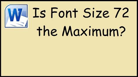 How To Make Font Size Larger Than 72 In Microsoft Word Youtube