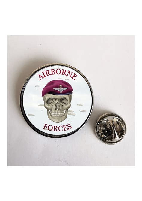 Airborne Forces Skull Military Lapel Pin Badge Etsy