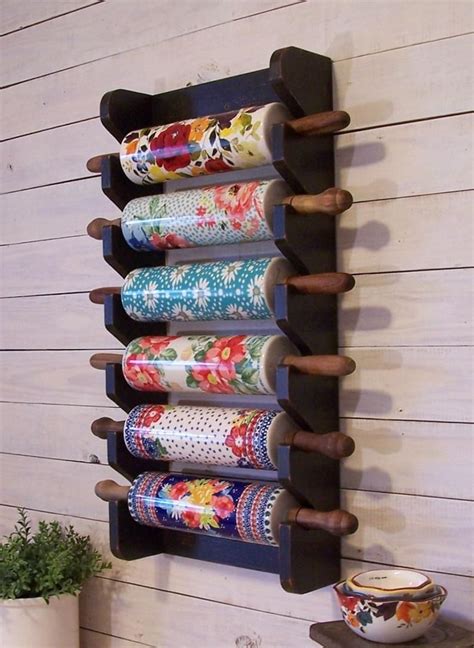 6 Pin Rolling Pin Rack For Your Collection Holds Pioneer Woman Pins