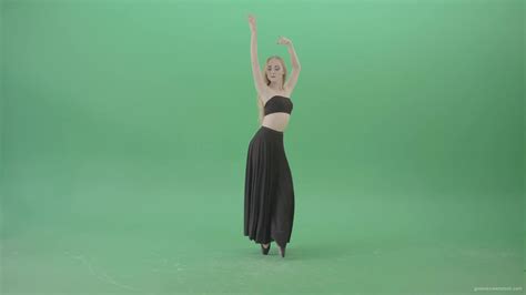 Spain Ballet Dance By Blonde Passion Ballerina Girl On Green Screen 4k