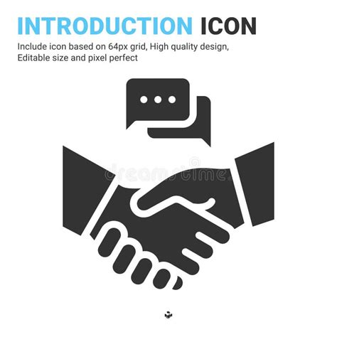 Introduction Icon Vector With Glyph Style Isolated On White Background