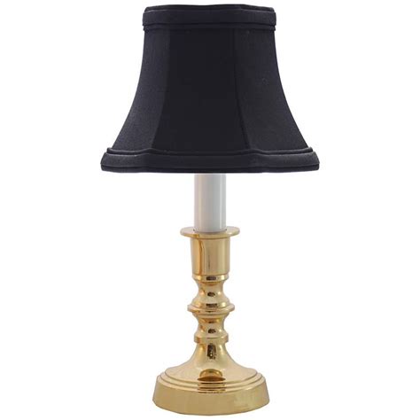 Beacon Falls Polished Brass Table Lamp With Black Bell Shade 9x864