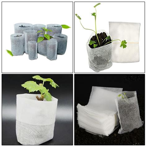 200 Pcs Grow Bags Non Woven Seedling Bags 810cm Plant Planting