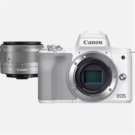 Appareil Photo Hybride Canon Eos M50 Mark Ii Blanc Objectif Ef M 15 45mm F35 63 Is Stm
