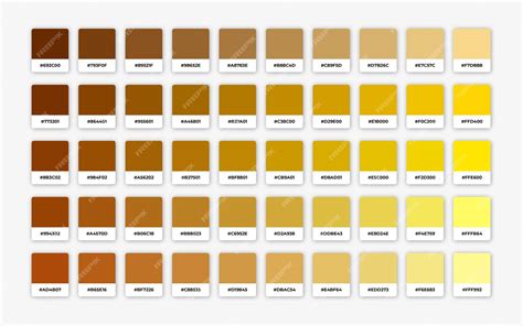 Premium Vector Shades Of Yellow Color Palette With Hex