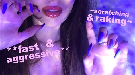 Asmr Fast And Aggressive Scratching And Raking Mouth Sounds With Finger Fluttering ⚡️👄 Youtube
