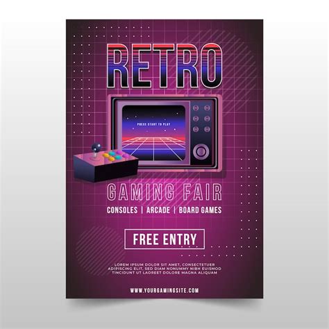 Free Vector Retro Gaming Poster Template