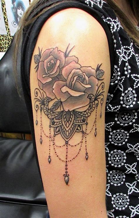 Rose And Lace Custom Design Tattoo Tattoos Lace Tattoo Tattoo Designs