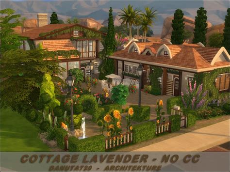 Danuta720s Cottage Lavender No Cc Sims House Sims 4 Houses Sims