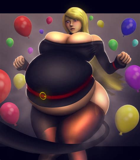 Rule 34 3d 3d Artwork Balloons Belly Inflation Big Breasts Blonde