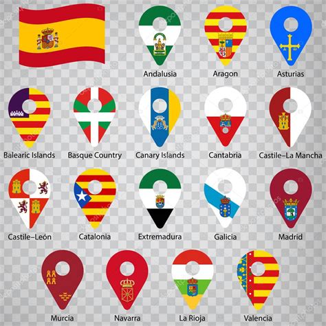 Diecisiete Banderas De La Comunidad Autónoma De España Orden