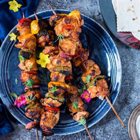 Lebanese Style Shish Tawook Recipe Grilled Chicken Skewers By Archana