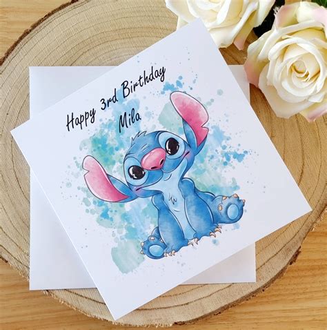 Stitch And Angel Birthday Cards