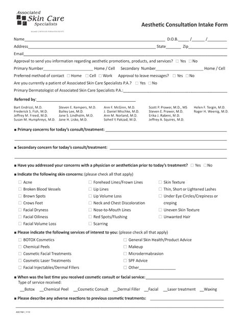 Aesthetic Consultation Form Template Fill Out And Sign Online Dochub