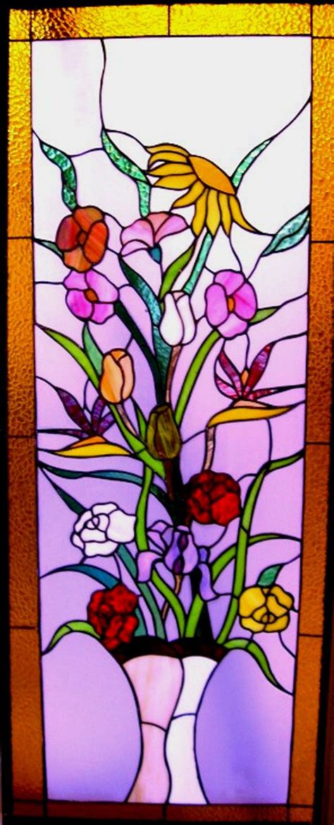 Stained Glass Floral Panel Stained Glass Flowers Stained Glass Designs Stained Glass Panels