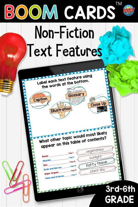 Non Fiction Text Feature Boom Cards Text Features Nonfiction Text