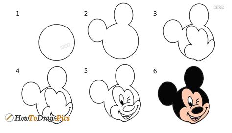 One Of The Best Info About How To Draw A Mickey Mouse Face Aidcreative