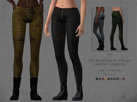 Ds Apocalypse Design Leather Leggings By Darknightt At Tsr Sims 4 Updates