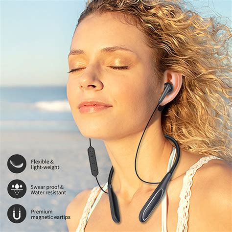 Lingouzi Bluetooth Headphones Neckband Bluetooth Headphones Colorful Design Hd Stereo Clear