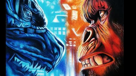 How To Draw Godzilla Vs Kong Easy Drawing Godzilla Vs Kong Face Off
