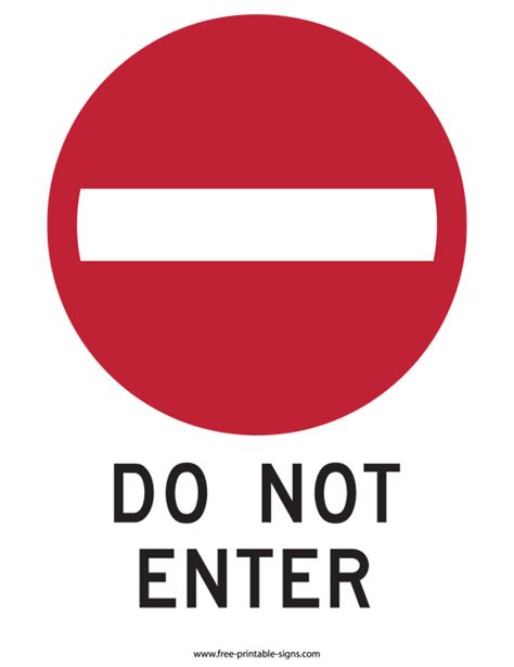 Free Printable Do Not Enter Sign
