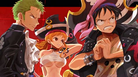One Piece Red Luffy Zoro Nami Anime Fondo De Pantalla K Hd Id