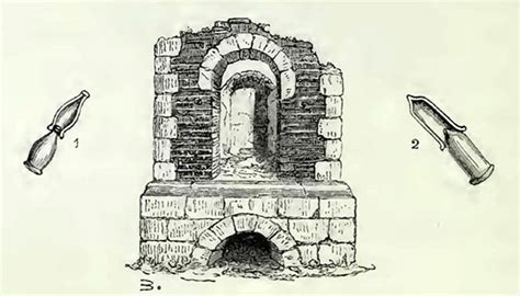 HGE29 Pompeii Room 2 1855 Drawing Of Front Of The Furnace By Ernest